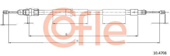 COFLE 92.10.4708 Cable Pull, parking brake