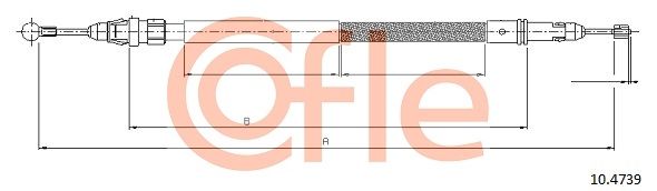 COFLE 92.10.4739 Cable Pull, parking brake