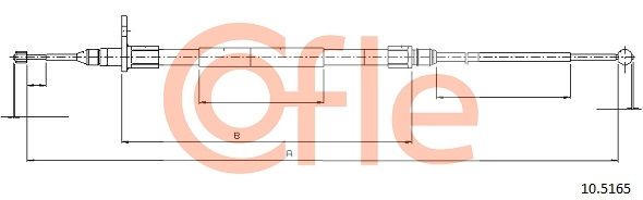 COFLE 92.10.5165 Cable Pull, parking brake