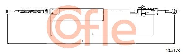 COFLE 92.10.5173 Cable Pull, parking brake