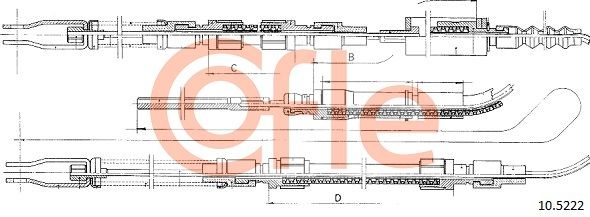 COFLE 92.10.5222 Cable Pull, parking brake