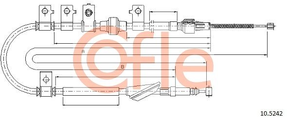 COFLE 92.10.5242 Cable Pull, parking brake