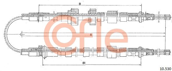 COFLE 92.10.530 Cable Pull, parking brake