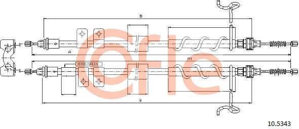 COFLE 92.10.5343 Cable Pull, parking brake