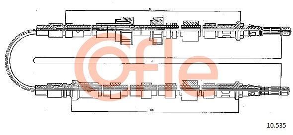 COFLE 92.10.535 Cable Pull, parking brake
