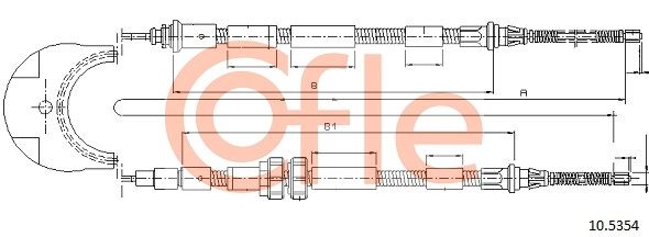 COFLE 92.10.5354 Cable Pull, parking brake