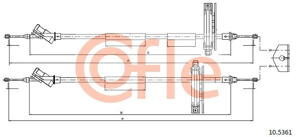 COFLE 92.10.5361 Cable Pull, parking brake