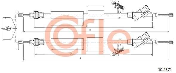 COFLE 92.10.5371 Cable Pull, parking brake