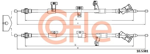 COFLE 92.10.5381 Cable Pull, parking brake