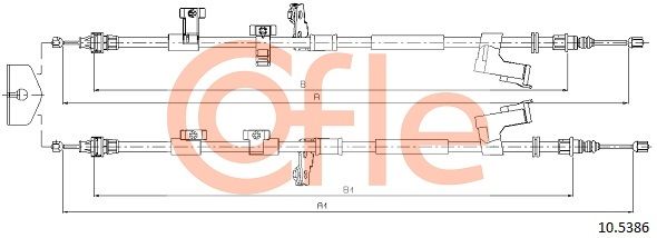 COFLE 92.10.5386 Cable Pull, parking brake