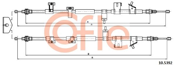 COFLE 92.10.5392 Cable Pull, parking brake
