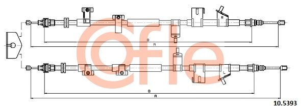 COFLE 92.10.5393 Cable Pull, parking brake