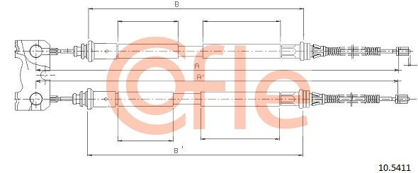 COFLE 92.10.5411 Cable Pull, parking brake