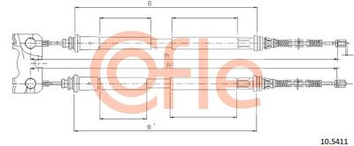 Cable Pull, parking brake COFLE 92.10.5411