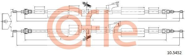 COFLE 92.10.5452 Cable Pull, parking brake