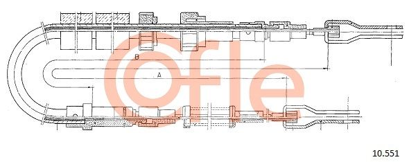 COFLE 92.10.551 Cable Pull, parking brake