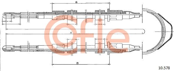 COFLE 92.10.578 Cable Pull, parking brake