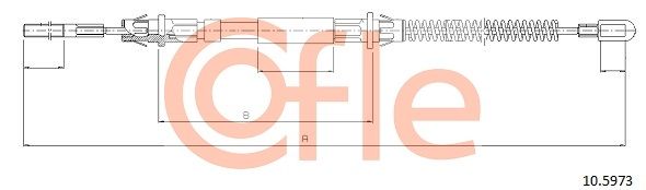 COFLE 92.10.5973 Cable Pull, parking brake