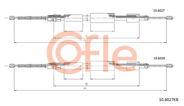 COFLE 92.10.6027KB Cable Pull, parking brake