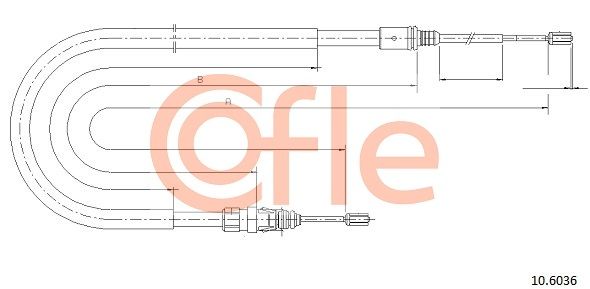COFLE 92.10.6036 Cable Pull, parking brake