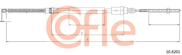 COFLE 92.10.6201 Cable Pull, parking brake