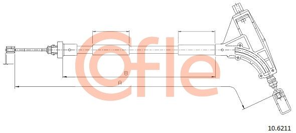 COFLE 92.10.6211 Cable Pull, parking brake