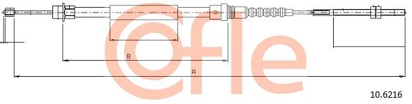 COFLE 92.10.6216 Cable Pull, parking brake