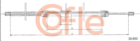 COFLE 92.10.653 Cable Pull, parking brake