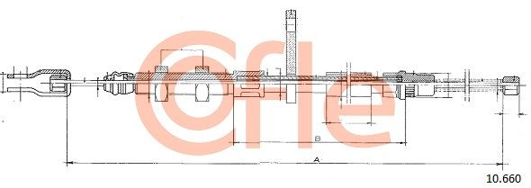 COFLE 92.10.660 Cable Pull, parking brake