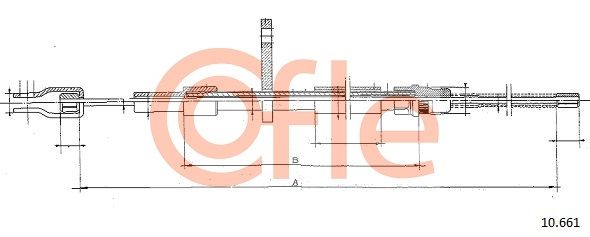 COFLE 92.10.661 Cable Pull, parking brake