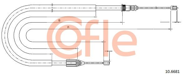 COFLE 92.10.6681 Cable Pull, parking brake