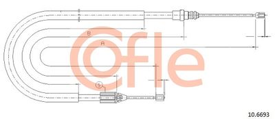 Cable Pull, parking brake COFLE 92.10.6693