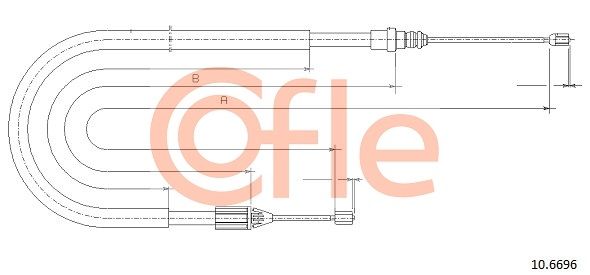 COFLE 92.10.6696 Cable Pull, parking brake