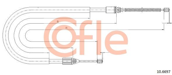 COFLE 92.10.6697 Cable Pull, parking brake