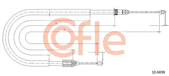 COFLE 92.10.6698 Cable Pull, parking brake