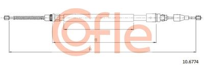 Cable Pull, parking brake COFLE 92.10.6774