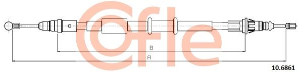 COFLE 92.10.6861 Cable Pull, parking brake