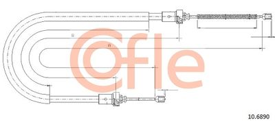 Cable Pull, parking brake COFLE 92.10.6890