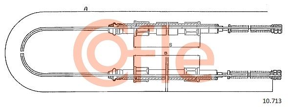 COFLE 92.10.713 Cable Pull, parking brake