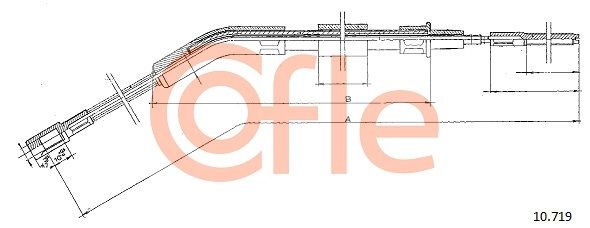 COFLE 92.10.719 Cable Pull, parking brake