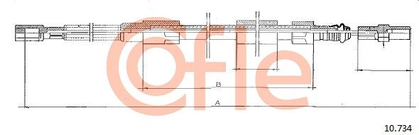 COFLE 92.10.734 Cable Pull, parking brake