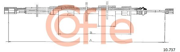 COFLE 92.10.737 Cable Pull, parking brake