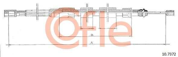 COFLE 92.10.7372 Cable Pull, parking brake