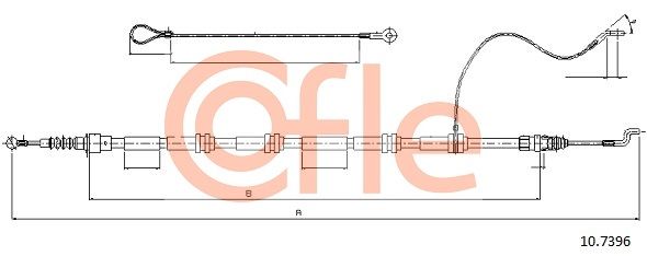 COFLE 92.10.7396 Cable Pull, parking brake