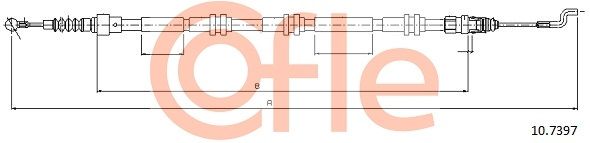 COFLE 92.10.7397 Cable Pull, parking brake