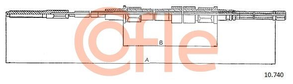 COFLE 92.10.740 Cable Pull, parking brake