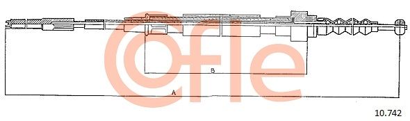 COFLE 92.10.742 Cable Pull, parking brake