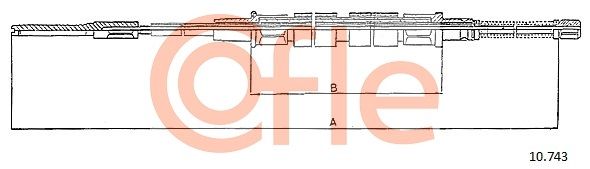 COFLE 92.10.743 Cable Pull, parking brake