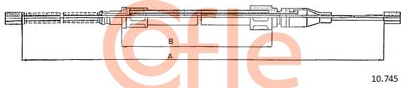 COFLE 92.10.745 Cable Pull, parking brake