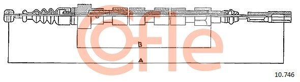 COFLE 92.10.746 Cable Pull, parking brake